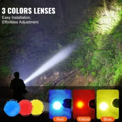 VEVOR Rechargeable Spotlight Flashlight, 1000,000 Lumens, IP67 Waterproof Handheld LED Spot Light, Super Bright Portable Searchlight with 4 Modes Detachable Lens USB Port, for Hunting Boating Camping
