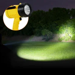 VEVOR Rechargeable Spotlight Flashlight, 1000,000 Lumens, IP67 Waterproof Handheld LED Spot Light, Super Bright Portable Searchlight with 4 Modes Detachable Lens USB Port, for Hunting Boating Camping
