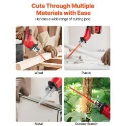 VEVOR Reciprocating Saw Blades, 32-Piece, Various Sizes Bi-Metal Reciprocating Saw Blade Set with Universal Shank, for Metal and Wood Cutting, Sharp Teeth for Fast and Smooth Cuts, Orange and Gray