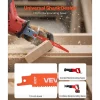 VEVOR Reciprocating Saw Blades, 25 Pack, 6/12 TPI Bi-Metal Reciprocating Saw Blade Set with Universal Shank, Sharp Teeth for Fast and Smooth Cuts, for Wood and Nail-Embedded Wood Demolition, Orange