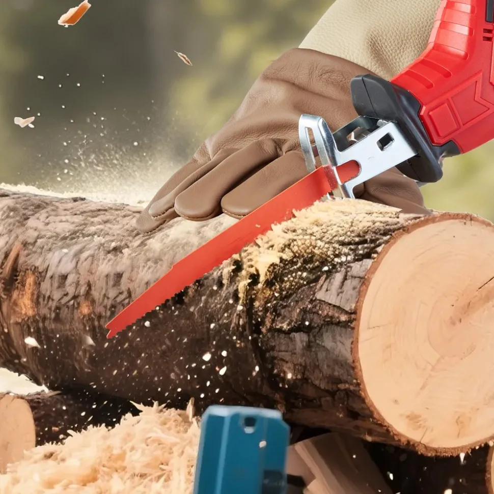 VEVOR Reciprocating Saw Blades, 25 Pack, 6/12 TPI Bi-Metal Reciprocating Saw Blade Set with Universal Shank, Sharp Teeth for Fast and Smooth Cuts, for Wood and Nail-Embedded Wood Demolition, Orange