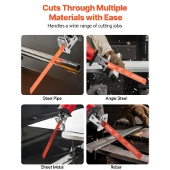 VEVOR Reciprocating Saw Blades, 25 Pack, 14/18 TPI Bi-Metal Reciprocating Saw Blade Set with Universal Shank, Sharp Teeth for Fast and Smooth Cuts, for Cutting 1/8-5/16 inch Medium Metals, Orange