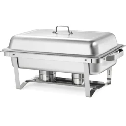 VEVOR Rectangle Chafing Dish, 9 Qt 6 Pack Stainless Steel Chafing Dish, Food Warmer Chafer Complete Set with Hollow Handle, 3 Food Tongs, Lid, Fuel Holder, Chafer Dishes for Banquet Party Wedding
