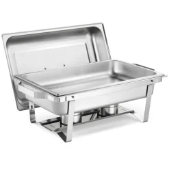 VEVOR Rectangle Chafing Dish, 9 Qt 6 Pack Stainless Steel Chafing Dish, Food Warmer Chafer Complete Set with Hollow Handle, 3 Food Tongs, Lid, Fuel Holder, Chafer Dishes for Banquet Party Wedding