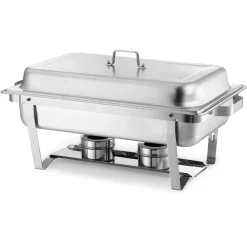 VEVOR Rectangle Chafing Dish, 9 Qt 2 Pack Stainless Steel Chafing Dish, Food Warmer Chafer Complete Set with Hollow Handle, 1 Food Tongs, Lid, Fuel Holder, Chafer Dishes for Banquet Party Wedding