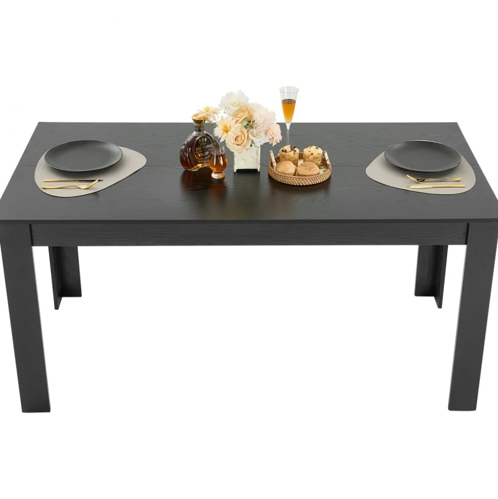 VEVOR Rectangle Dining Table, 63 inch Length Large Wood Tables for 4-6 Person, Modern Dinner Furniture, Conference Desk Supporting for 330LBS, for Home Kitchen Living Room, Black(Only Table)