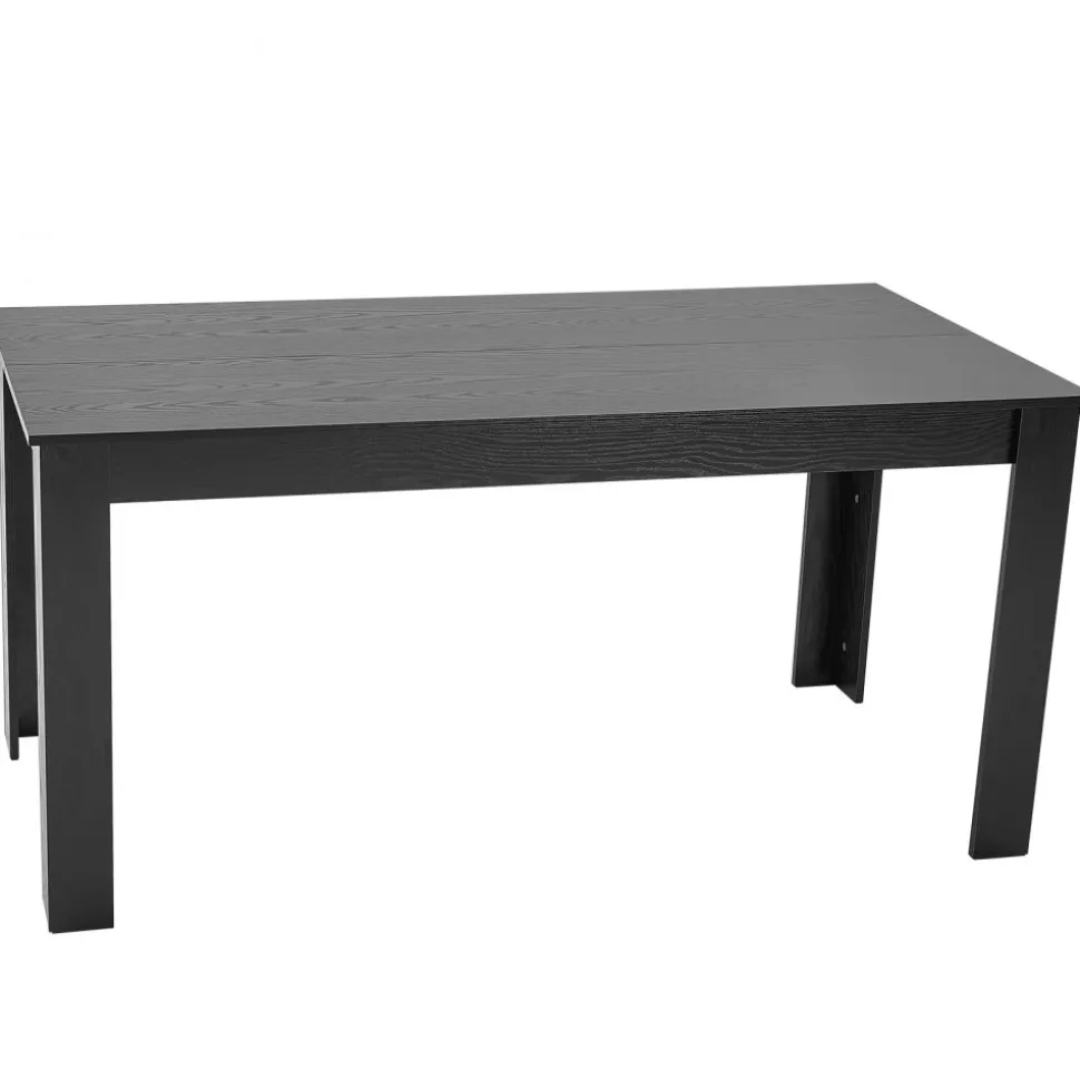 VEVOR Rectangle Dining Table, 63 inch Length Large Wood Tables for 4-6 Person, Modern Dinner Furniture, Conference Desk Supporting for 330LBS, for Home Kitchen Living Room, Black(Only Table)