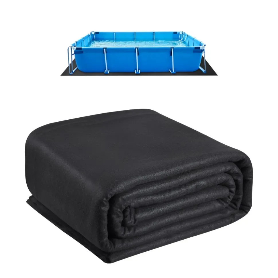 VEVOR Rectangle Pool Liner Pad, 16 x 32 ft Pool Liner Pad for Above Ground Swimming Pools, Extra-Thick Pool Mat, Prevents Punctures, Recycled Geotextile Material Underlayment Pad, Extend Liner Life