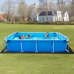 VEVOR Rectangle Pool Liner Pad, 16 x 32 ft Pool Liner Pad for Above Ground Swimming Pools, Extra-Thick Pool Mat, Prevents Punctures, Recycled Geotextile Material Underlayment Pad, Extend Liner Life