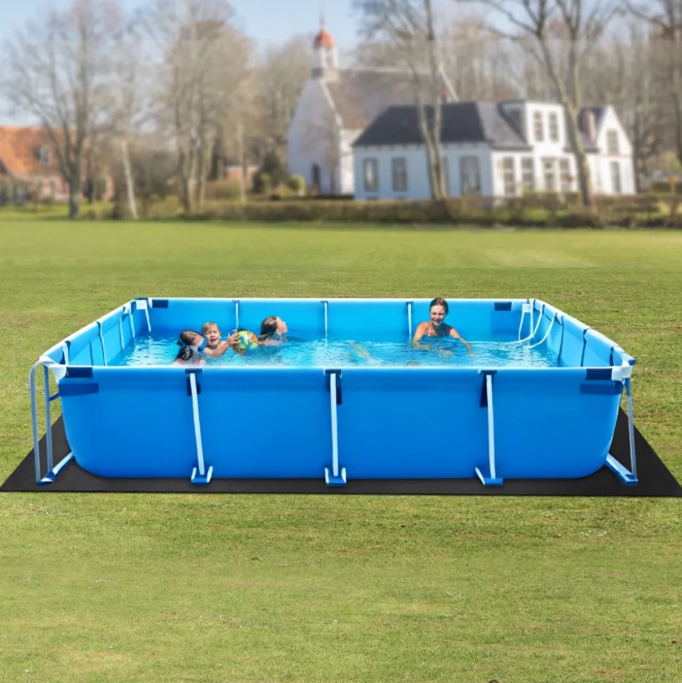 VEVOR Rectangle Pool Liner Pad, 16 x 32 ft Pool Liner Pad for Above Ground Swimming Pools, Extra-Thick Pool Mat, Prevents Punctures, Recycled Geotextile Material Underlayment Pad, Extend Liner Life