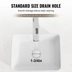 VEVOR Rectangle Vessel Sink, 16