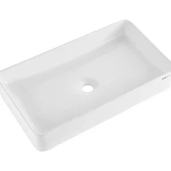 VEVOR Rectangle Vessel Sink, 24" x 13.8" Bathroom Vessel Sink Countertop, White Ceramic Bathroom Sinks Above Counter, Modern Style, Bright and Elegant, Well-Packaged for Bathroom, Hotel, Toilet, RV