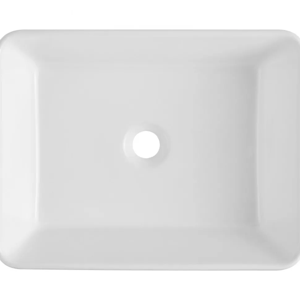 VEVOR Rectangle Vessel Sink, 19" x 14.7" Bathroom Vessel Sink Countertop, White Ceramic Bathroom Sinks Above Counter, Modern Style, Bright and Elegant, Well-Packaged for Bathroom, Hotel, Toilet, RV