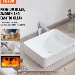 VEVOR Rectangle Vessel Sink, 19