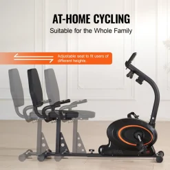VEVOR Recumbent Exercise Bike, Recumbent Bike for Adults Seniors, Adjustable Magnetic Resistance Stationary Bike for Home, Workout Bike with Comfortable Seat Cushion, LCD Monitor, and Heavy Flywheel