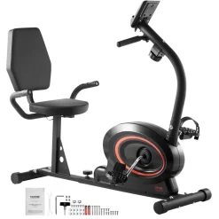 VEVOR Recumbent Exercise Bike, Recumbent Bike for Adults Seniors, Adjustable Magnetic Resistance Stationary Bike for Home, Workout Bike with Comfortable Seat Cushion, LCD Monitor, and Heavy Flywheel