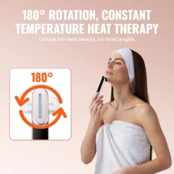 VEVOR Red Light Therapy Wand for Face and Neck, 3-in-1 LED Facial Wand Red Light Therapy Device with Heating Therapy| Vibrating Facial Massage, Portable LED Beauty Wand