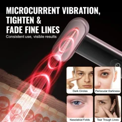 VEVOR Red Light Therapy Wand for Face and Neck, 3-in-1 LED Facial Wand Red Light Therapy Device with Heating Therapy| Vibrating Facial Massage, Portable LED Beauty Wand