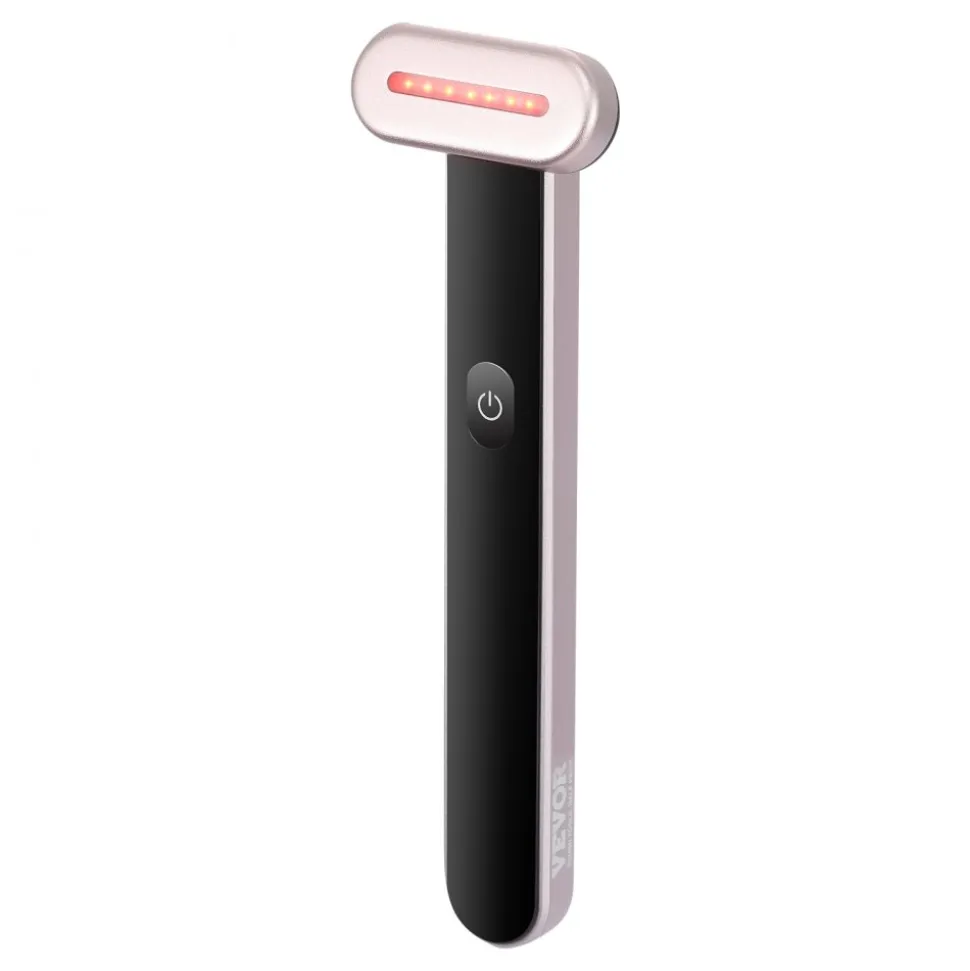 VEVOR Red Light Therapy Wand for Face and Neck, 3-in-1 LED Facial Wand Red Light Therapy Device with Heating Therapy| Vibrating Facial Massage, Portable LED Beauty Wand