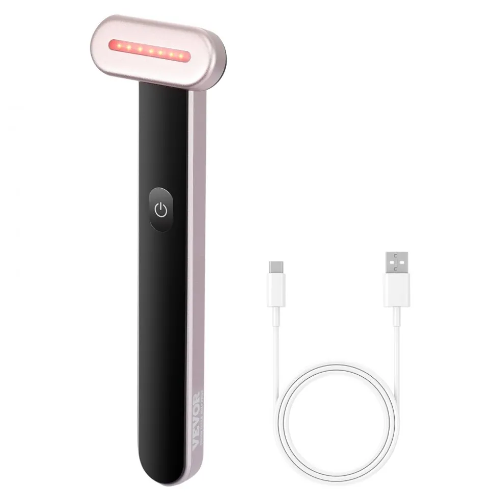 VEVOR Red Light Therapy Wand for Face and Neck, 3-in-1 LED Facial Wand Red Light Therapy Device with Heating Therapy| Vibrating Facial Massage, Portable LED Beauty Wand