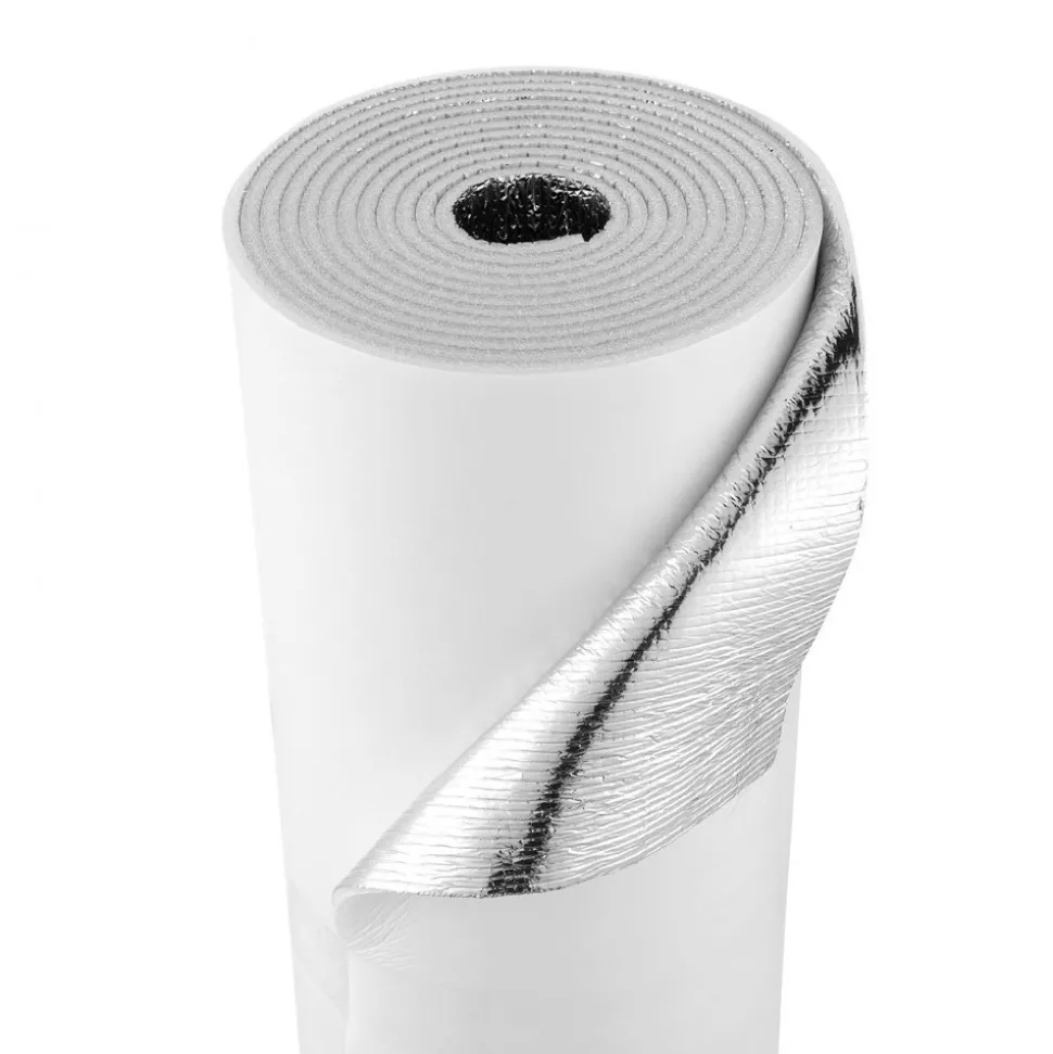 VEVOR Reflective Insulation Roll, 2 Car Garage Door Thermal Insulation Kit, 6mm 24 in x 18 ft, 4 Rolls Aluminum Foil EPE Foam Core Radiant Barrier, White PE Film Heat Shield for Garage Doors