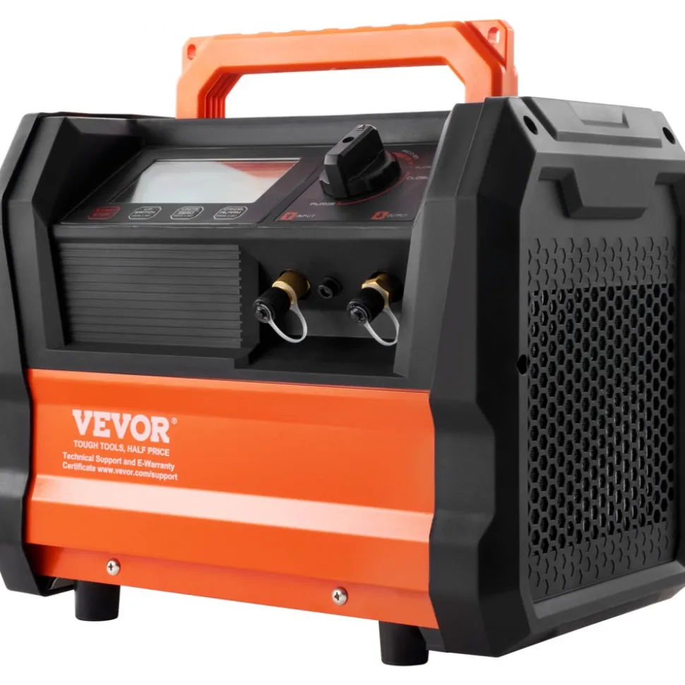 VEVOR Refrigerant Recovery Machine, 1 HP Dual Cylinder Portable AC Recovery Machine with 3000rpm Brushless Motor, Freon Refrigerant Recycling Tool for Automotive, Air Condition, Household HVAC
