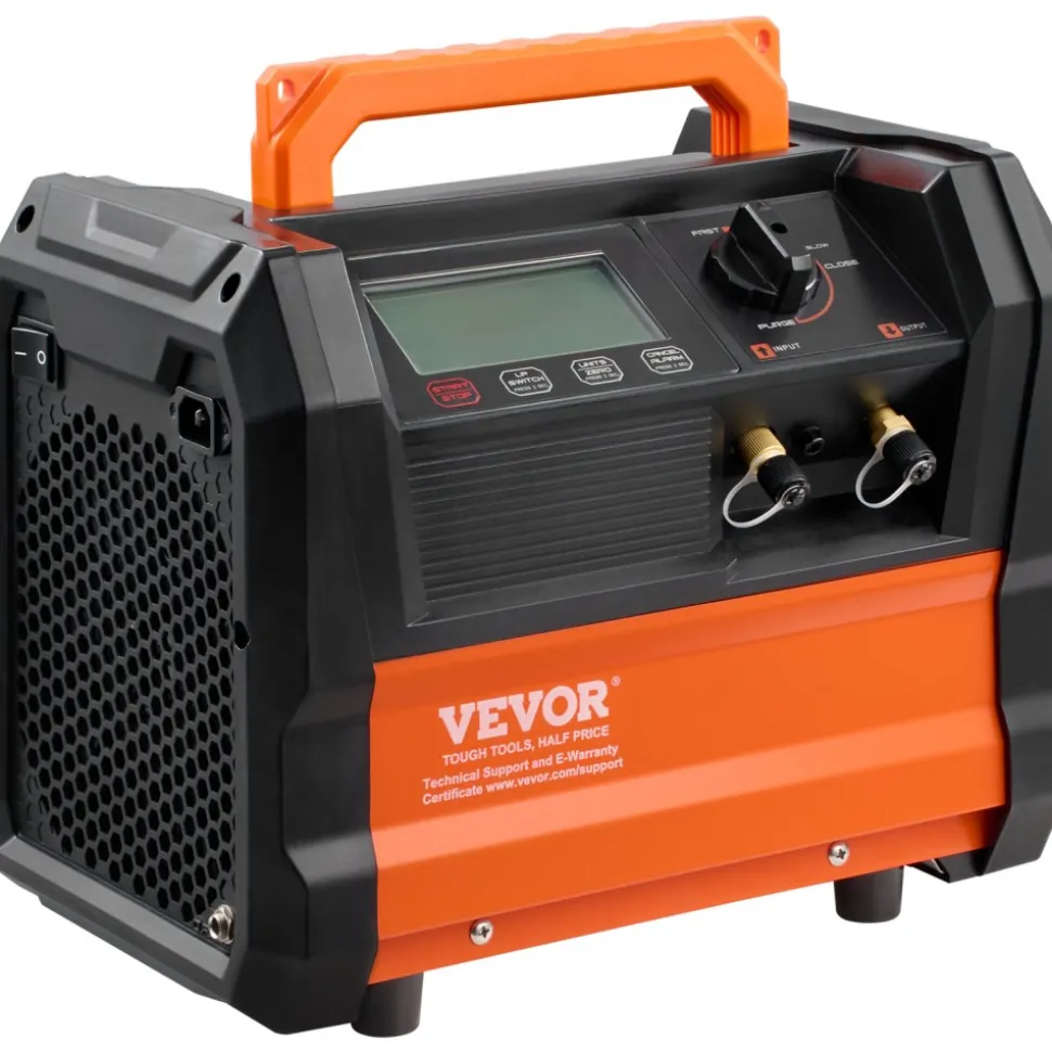 VEVOR Refrigerant Recovery Machine, 1 HP Dual Cylinder Portable AC Recovery Machine with 3000rpm Brushless Motor, Freon Refrigerant Recycling Tool for Automotive, Air Condition, Household HVAC