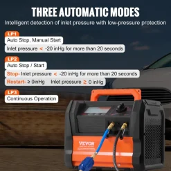 VEVOR Refrigerant Recovery Machine, 1 HP Dual Cylinder Portable AC Recovery Machine with 3000rpm Brushless Motor, Freon Refrigerant Recycling Tool for Automotive, Air Condition, Household HVAC