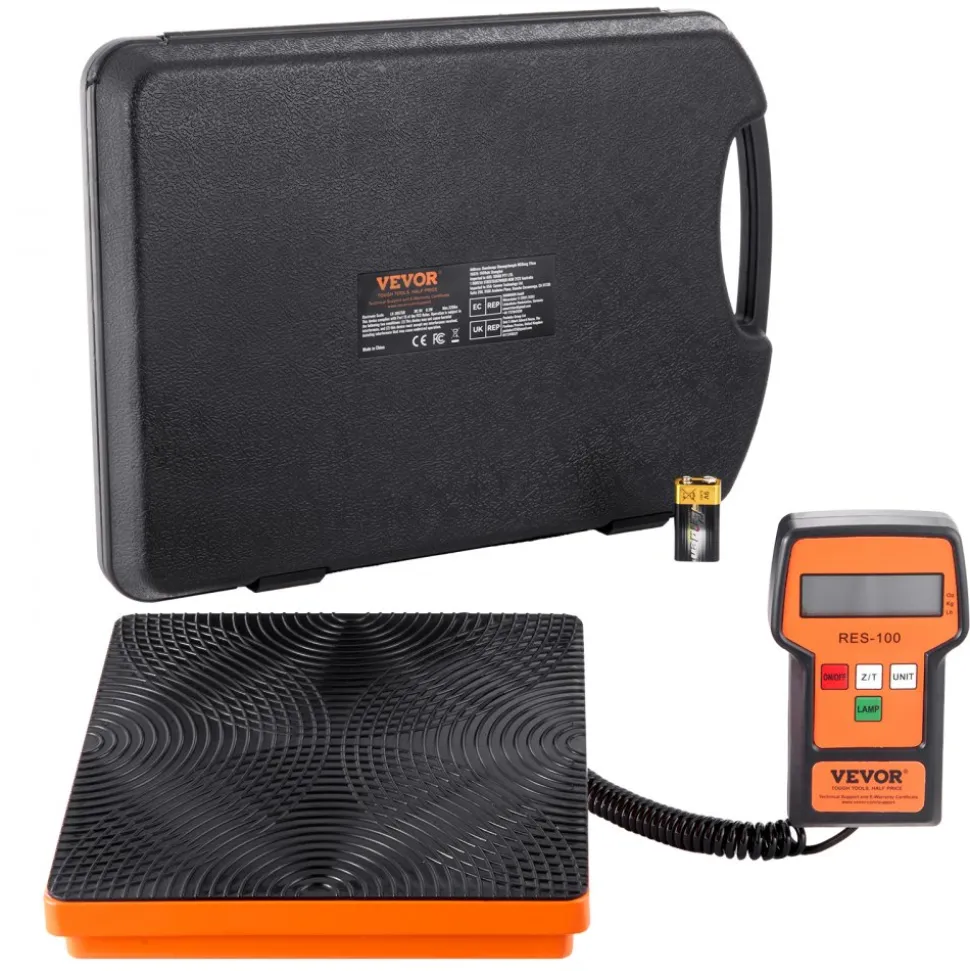 VEVOR Refrigerant Scale 220 LBS HAVC Charging Recovery Freon Scale, with Wired Remote Control, 5g High Precision Electronic Digital Recovery Weight Scale with Case and Dry Battery
