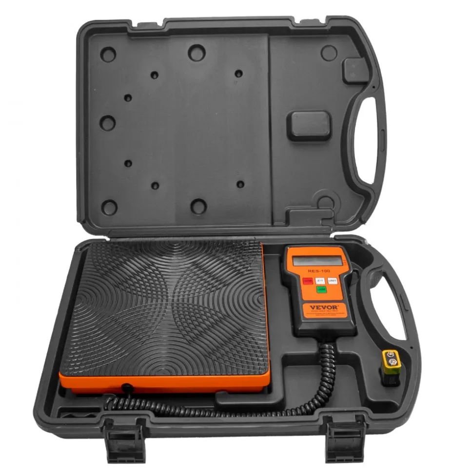 VEVOR Refrigerant Scale 220 LBS HAVC Charging Recovery Freon Scale, with Wired Remote Control, 5g High Precision Electronic Digital Recovery Weight Scale with Case and Dry Battery