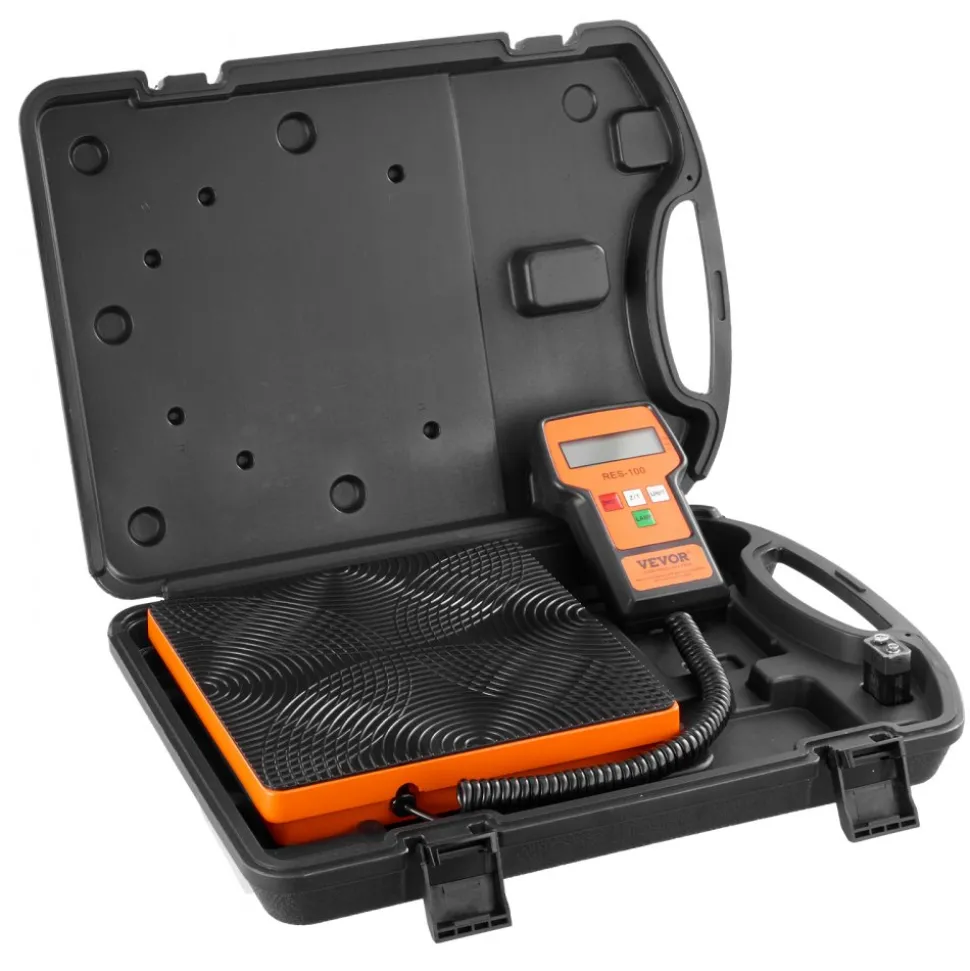 VEVOR Refrigerant Scale 220 LBS HAVC Charging Recovery Freon Scale, with Wired Remote Control, 5g High Precision Electronic Digital Recovery Weight Scale with Case and Dry Battery