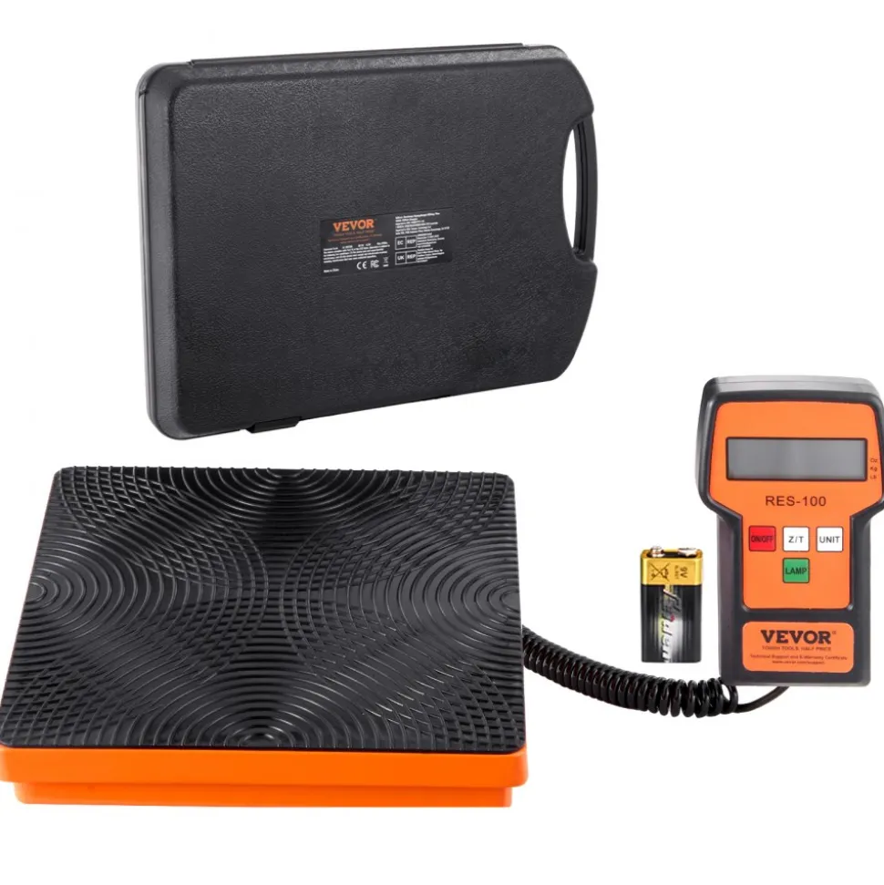 VEVOR Refrigerant Scale 110 LBS HAVC Charging Recovery Freon Scale, with Wired Remote Control, 2g High Precision Electronic Digital Recovery Weight Scale with Case and Dry Battery