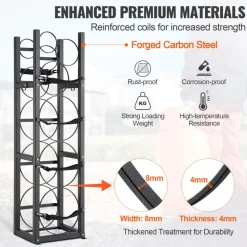 VEVOR Refrigerant Tank Rack, with 3 x 30lbs and Other 3 Small Bottle Tanks, Cylinder Tank Rack 12.79x12.99x47.12 in, Refrigerant Cylinder Rack and Holders for Freon, Gases, Oxygen, Nitrogen