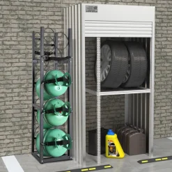 VEVOR Refrigerant Tank Rack, with 3 x 30lbs and Other 3 Small Bottle Tanks, Cylinder Tank Rack 12.79x12.99x47.12 in, Refrigerant Cylinder Rack and Holders for Freon, Gases, Oxygen, Nitrogen