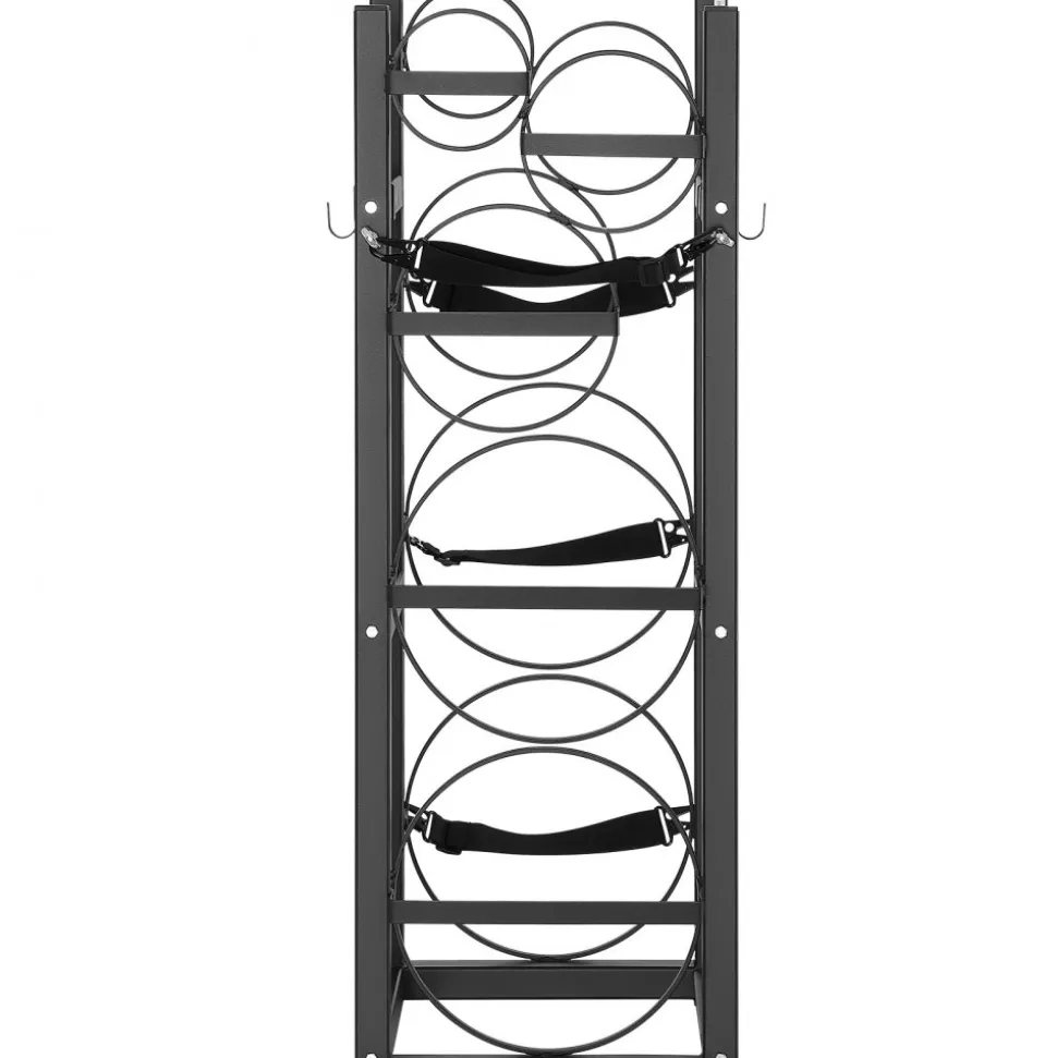 VEVOR Refrigerant Tank Rack, with 2 x 30lbs and Other 3 Small Bottle Tanks, Cylinder Tank Rack 12.79x12.99x47.12 in, Refrigerant Cylinder Rack and Holders for Freon, Gases, Oxygen, Nitrogen