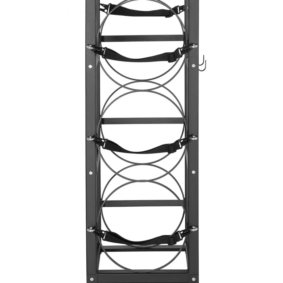 VEVOR Refrigerant Tank Rack, with 3 x 30lbs Bottle Tanks, Cylinder Tank Rack 12.79x12.99x33.07 in, Refrigerant Cylinder Rack Gas Cylinder Racks and Holders for Freon, Gases, Oxygen, Nitrogen