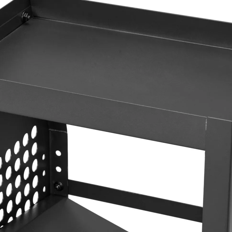 VEVOR Refrigerant Tank Rack, 14.8 x 13 x 52 inches, 4 Tiers for 4 Cylinder, with Top Storage Shelf, Black Powder-Coated Carbon Steel, Cylinder Tank Rack for Cargo Van, Storing Oxygen, and Nitrogen