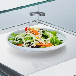 VEVOR Refrigerated Condiment Prep Station, 150 W Countertop Refrigerated Condiment Station, with 4 1/3 Pans & 4 1/6 Pans, 304 Stainless Body and PC Lid, Sandwich Prep Table with Glass Guard, ETL