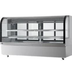 VEVOR Refrigerated Display Case, 32 Cu.Ft./901L Large Pastry Display Case, 4-Tier Commercial Display Refrigerator with LED Lighting, Downdraft Cooling, Movable with Casters, for Bakery