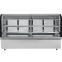 VEVOR Refrigerated Display Case, 32 Cu.Ft./901L Large Pastry Display Case, 4-Tier Commercial Display Refrigerator with LED Lighting, Downdraft Cooling, Movable with Casters, for Bakery