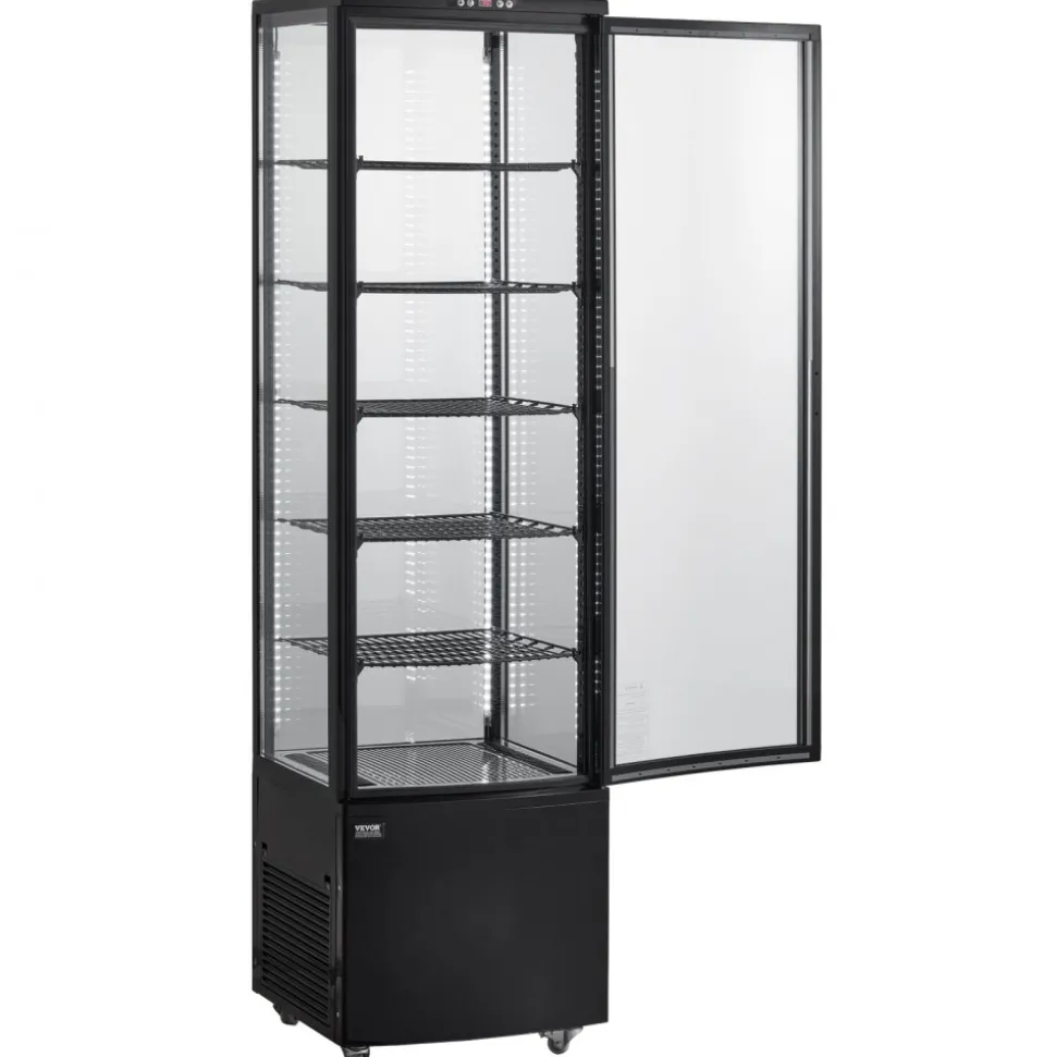 VEVOR Refrigerated Display Case, 9.8 Cu.Ft./278L Large Pastry Display Case, 5-Tier Commercial Display Refrigerator with LED Lighting, TURBO Cooling, Frost-Free Air-Cooling, for Bakery