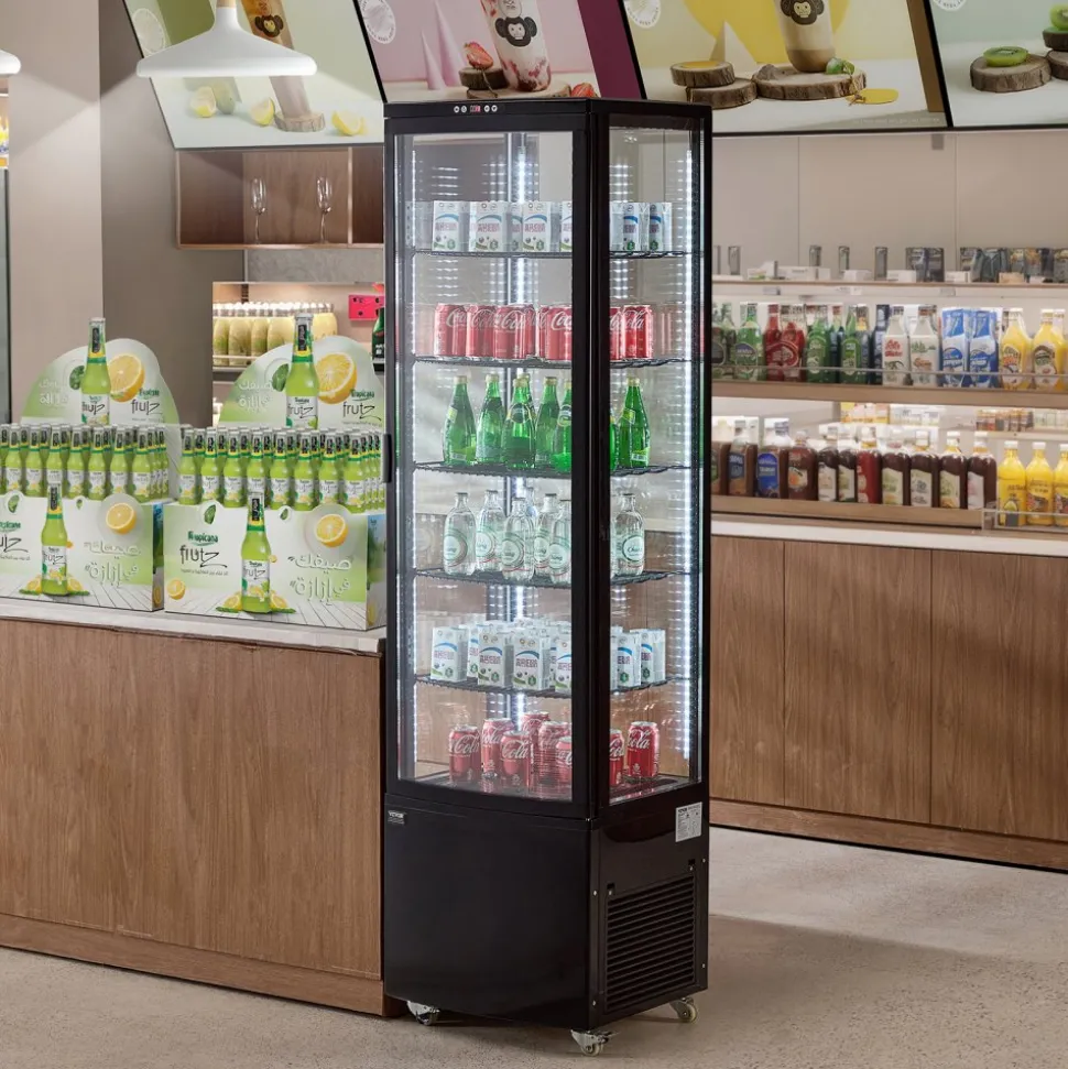 VEVOR Refrigerated Display Case, 9.8 Cu.Ft./278L Large Pastry Display Case, 5-Tier Commercial Display Refrigerator with LED Lighting, TURBO Cooling, Frost-Free Air-Cooling, for Bakery