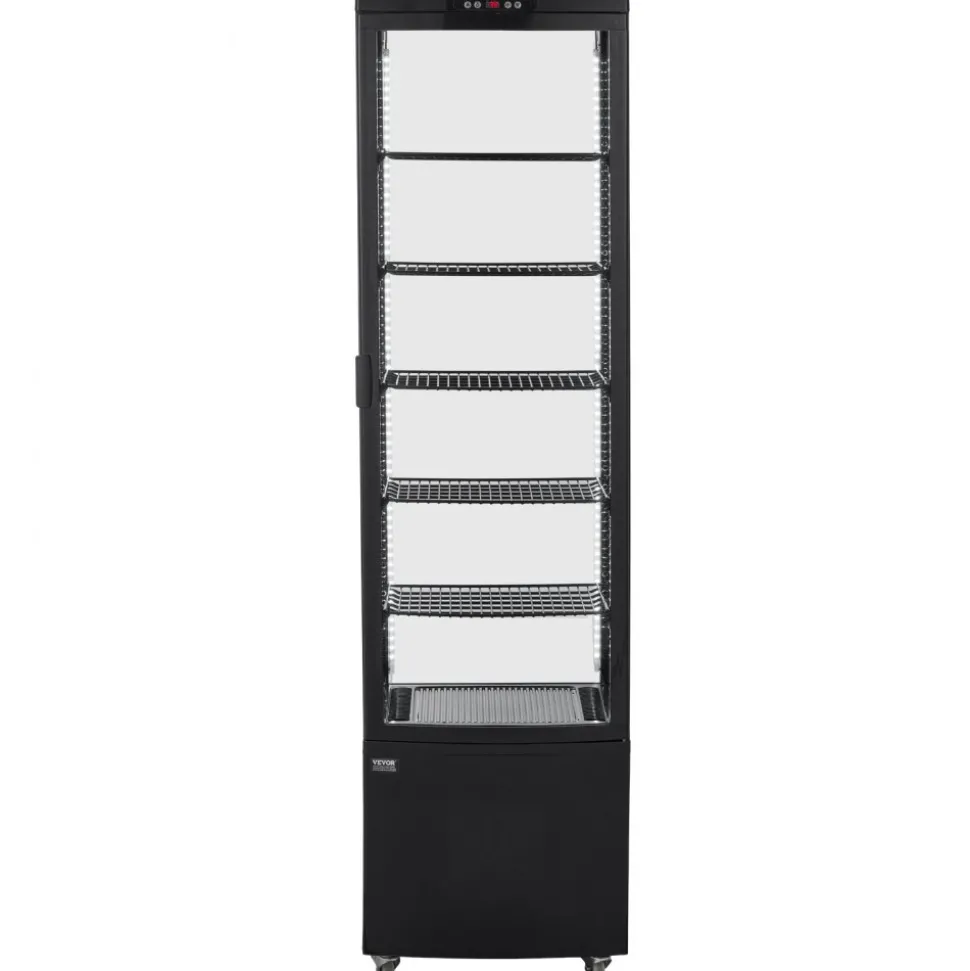 VEVOR Refrigerated Display Case, 9.8 Cu.Ft./278L Large Pastry Display Case, 5-Tier Commercial Display Refrigerator with LED Lighting, TURBO Cooling, Frost-Free Air-Cooling, for Bakery