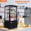 VEVOR Refrigerated Display Case, 3.5 Cu.Ft./100L, 2-Tier, Countertop Pastry Display Case Commercial Display Refrigerator with LED Lighting, TURBO Cooling, Frost-Free Air-Cooling, Rear Sliding Door