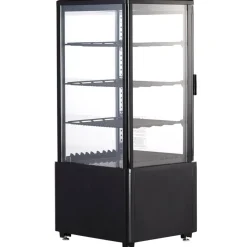 VEVOR Refrigerated Display Case, 3.5 Cu.Ft./100L, 2-Tier, Countertop Pastry Display Case Commercial Display Refrigerator with LED Lighting, TURBO Cooling, Frost-Free Air-Cooling, Rear Sliding Door