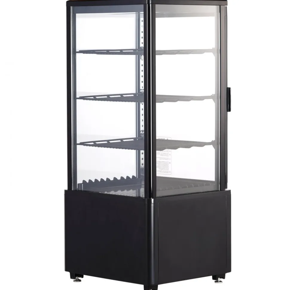 VEVOR Refrigerated Display Case, 3.5 Cu.Ft./100L, 2-Tier, Countertop Pastry Display Case Commercial Display Refrigerator with LED Lighting, TURBO Cooling, Frost-Free Air-Cooling, Rear Sliding Door