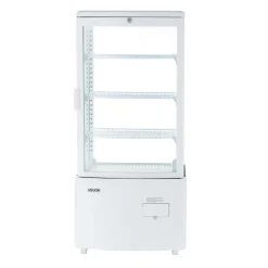 VEVOR Refrigerated Display Case, 3 Cu.Ft./85L Countertop Pastry Display Case, 3-Tier Commercial Cake Refrigerator with LED Lighting, TURBO Cooling, Frost-Free Air-Cooling, for Bakery, Dessert Shop