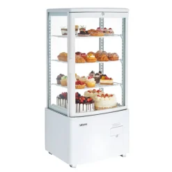 VEVOR Refrigerated Display Case, 3 Cu.Ft./85L Countertop Pastry Display Case, 3-Tier Commercial Cake Refrigerator with LED Lighting, TURBO Cooling, Frost-Free Air-Cooling, for Bakery, Dessert Shop