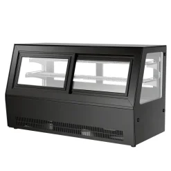 VEVOR Refrigerated Display Case, 7.1 Cu.Ft./190L Countertop Pastry Display Case, 2-Tier Commercial Cake Refrigerator with LED Lighting, TURBO Cooling, Frost-Free Air-Cooling, for Bakery, Dessert Shop