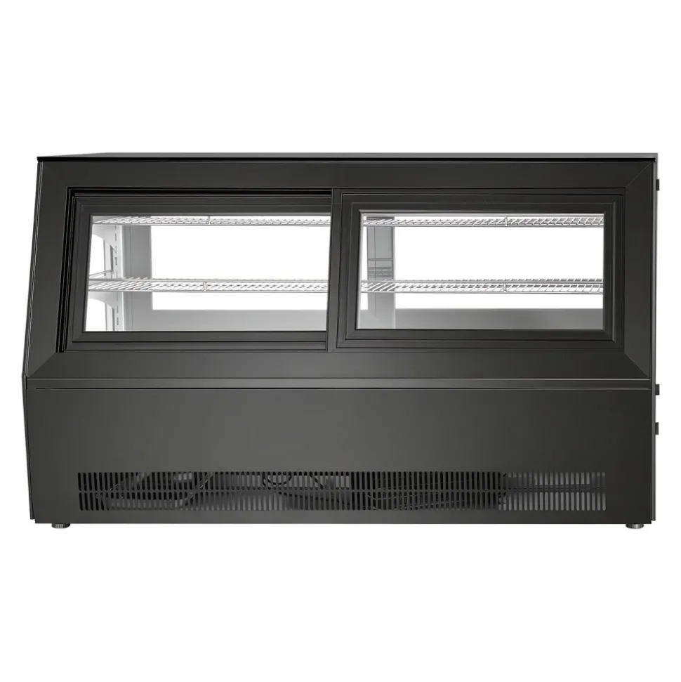 VEVOR Refrigerated Display Case, 7.1 Cu.Ft./190L Countertop Pastry Display Case, 2-Tier Commercial Cake Refrigerator with LED Lighting, TURBO Cooling, Frost-Free Air-Cooling, for Bakery, Dessert Shop